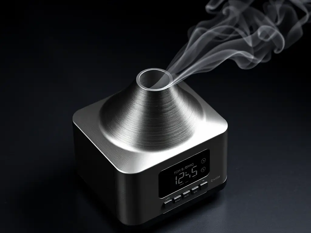 A detailed image of the Storz & Bickel Volcano Vaporizer, showcasing its sleek design and balloon bag system, set in a modern home setting.